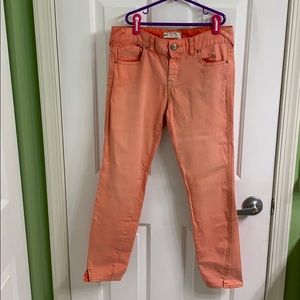 Peach/salmon colored Free People jeans size 27